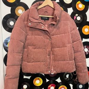 Pink corduroy puffer